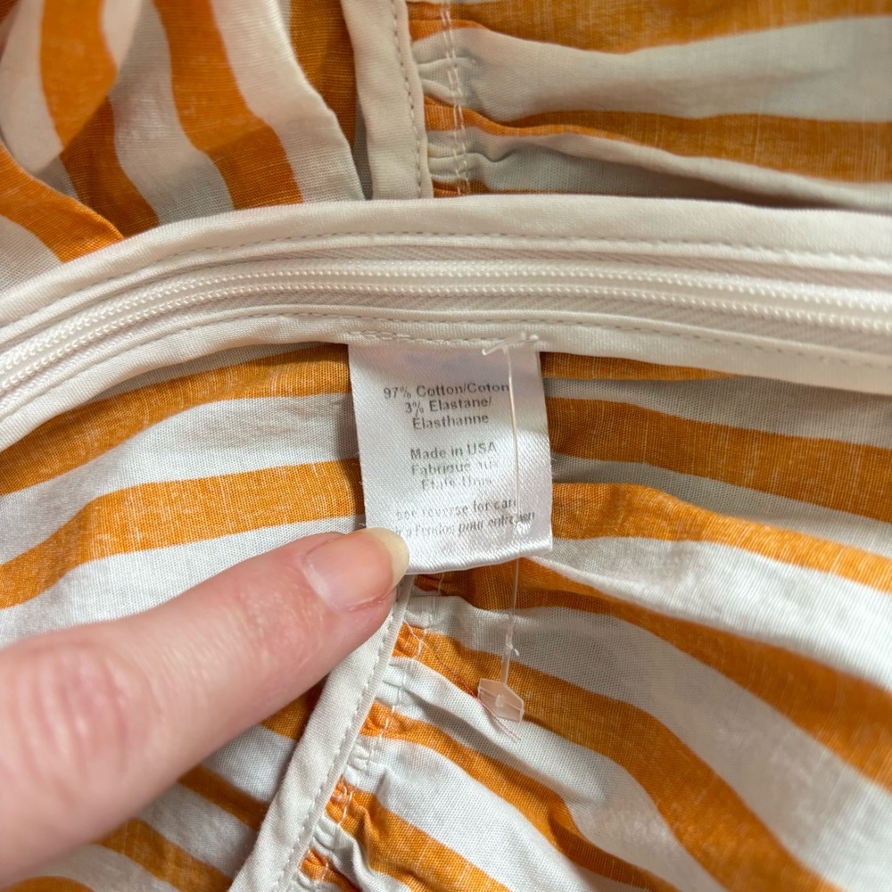 Caroline Constas Onira Balloon Sleeve Off Shoulder Orange Striped Top M - Picture 12 of 12
